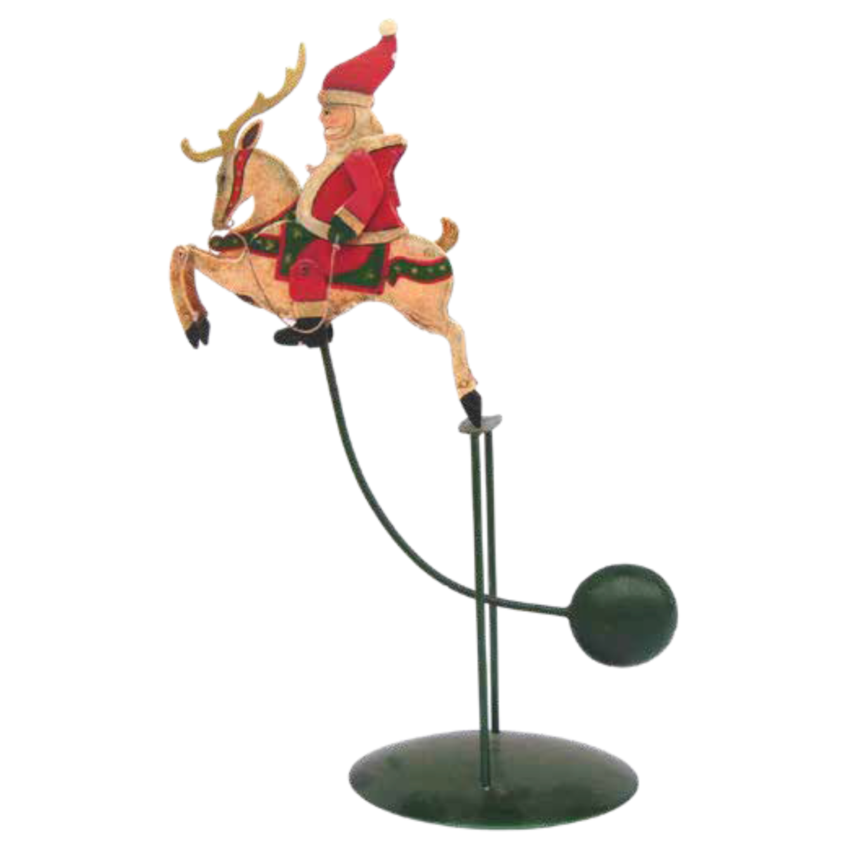Santa's Reindeer Ride German Balancing Ornament