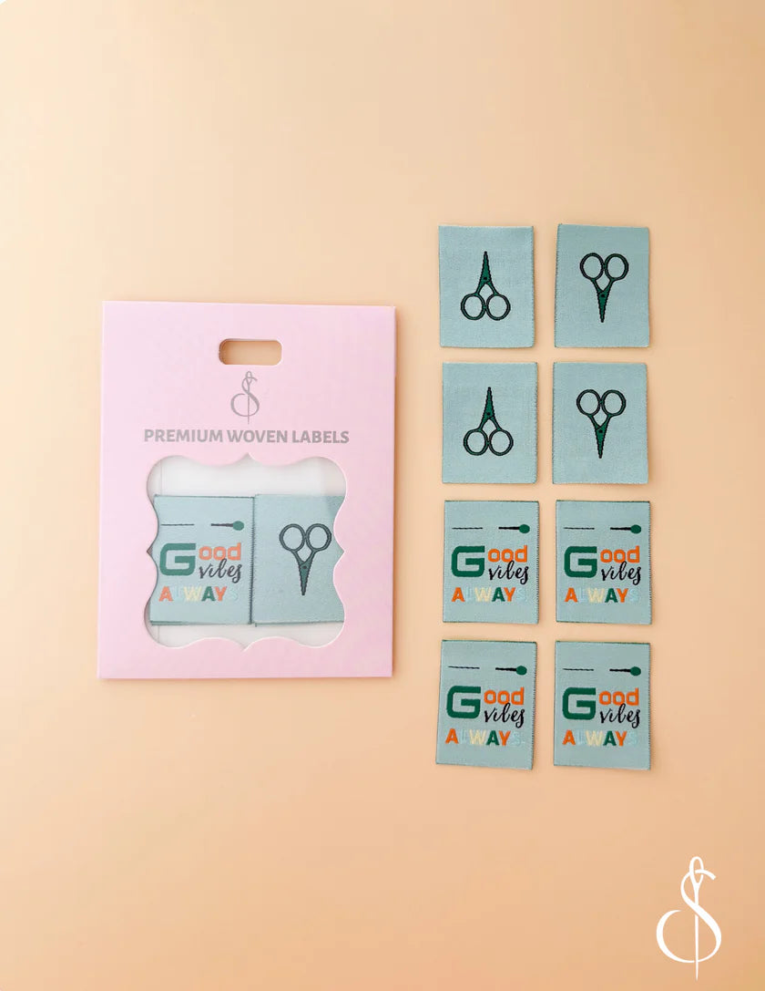 Good Vibes 2 Woven Labels by Sewing Illustrations