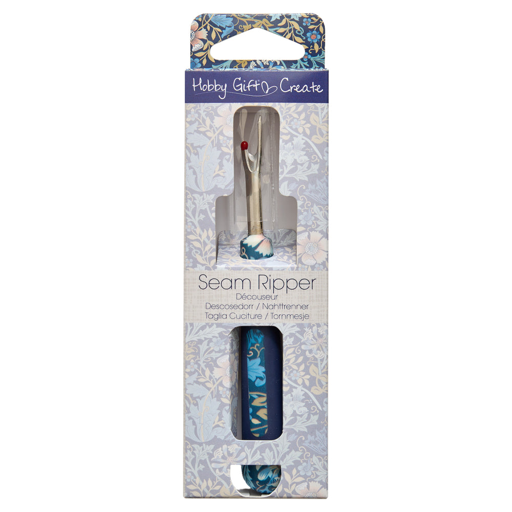 Seam ripper with floral handle design, ideal for quick seam removal in sewing projects.