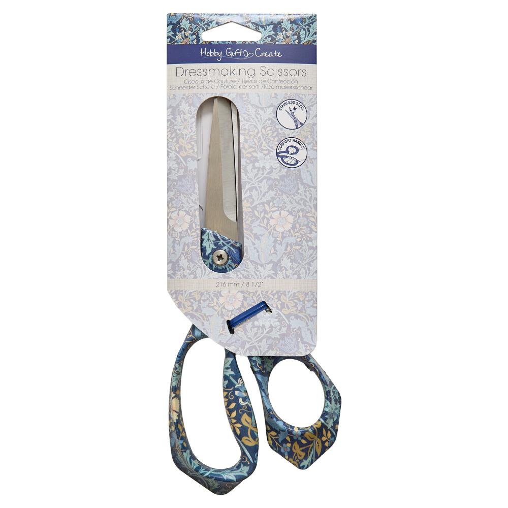 Hobby Gift Dressmaking Scissors, 8.5-inch, decorated handle, ideal for sewing and crafting.