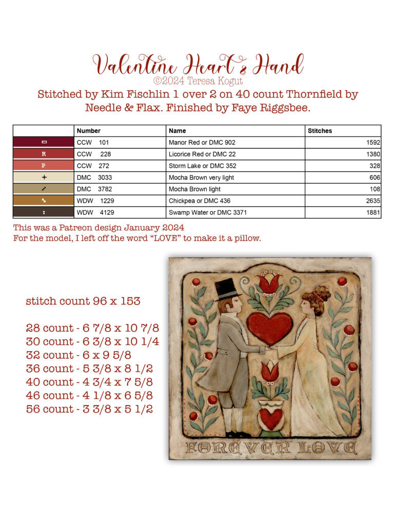 Hello Love -7 designs- FULL COLOR, by Teresa Kogut pattern booklet