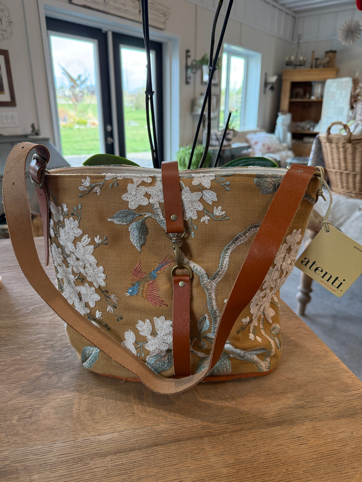Atenti Apricot Bella Bucket Bag
