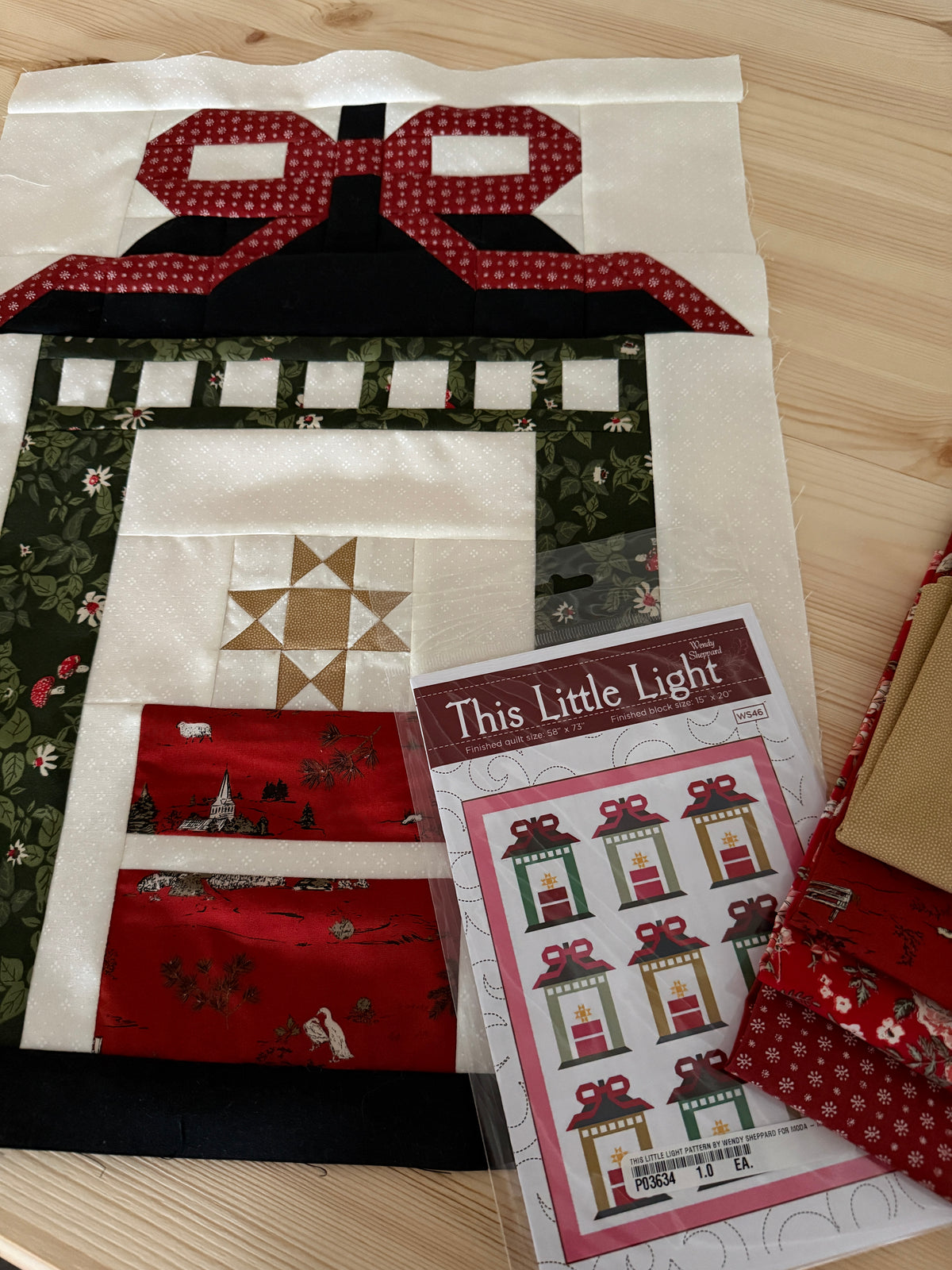 This Little Light featuring Spruce fabrics, Quilt KIT