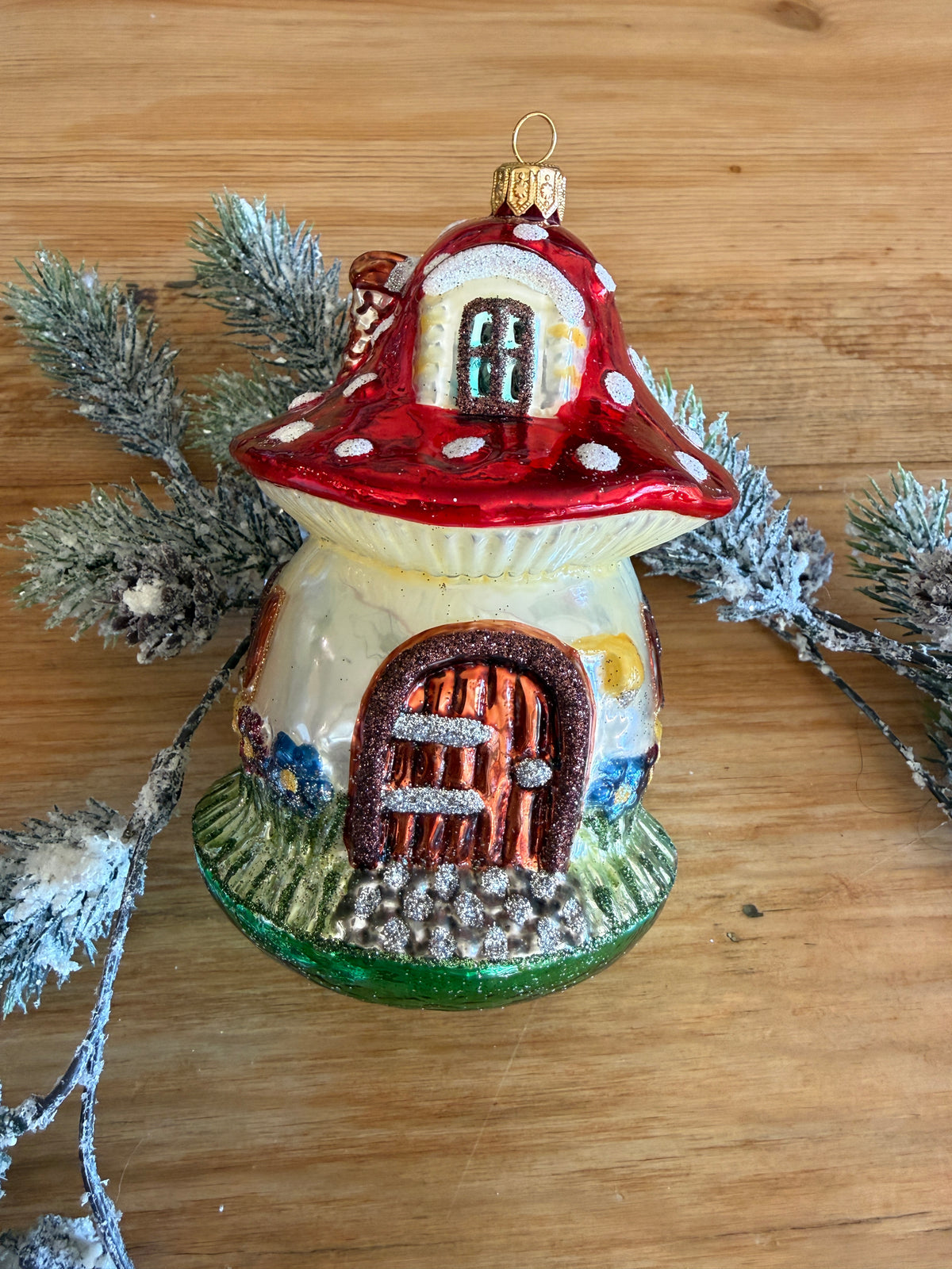 Nostalgie Handmade Ornament from Germany {Large Mushroom House}