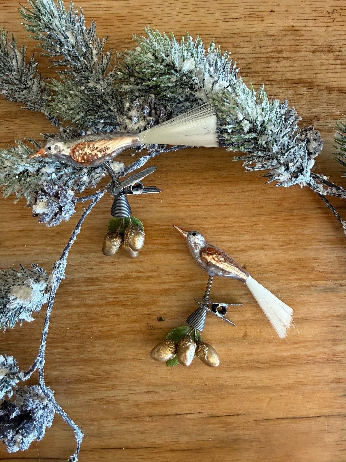 Nostalgie Handmade Ornament from Germany {Bird on Acorns}