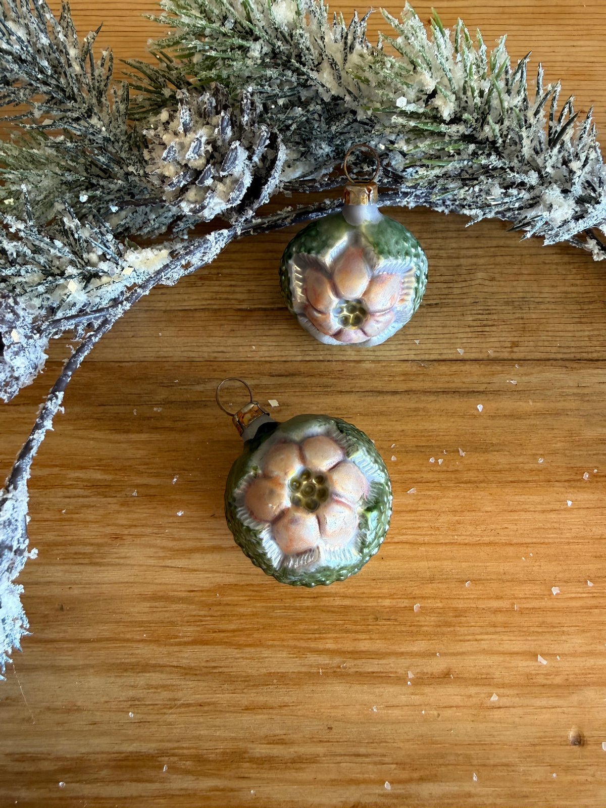 Nostalgie Handmade Ornament from Germany {Small Pink Flower}