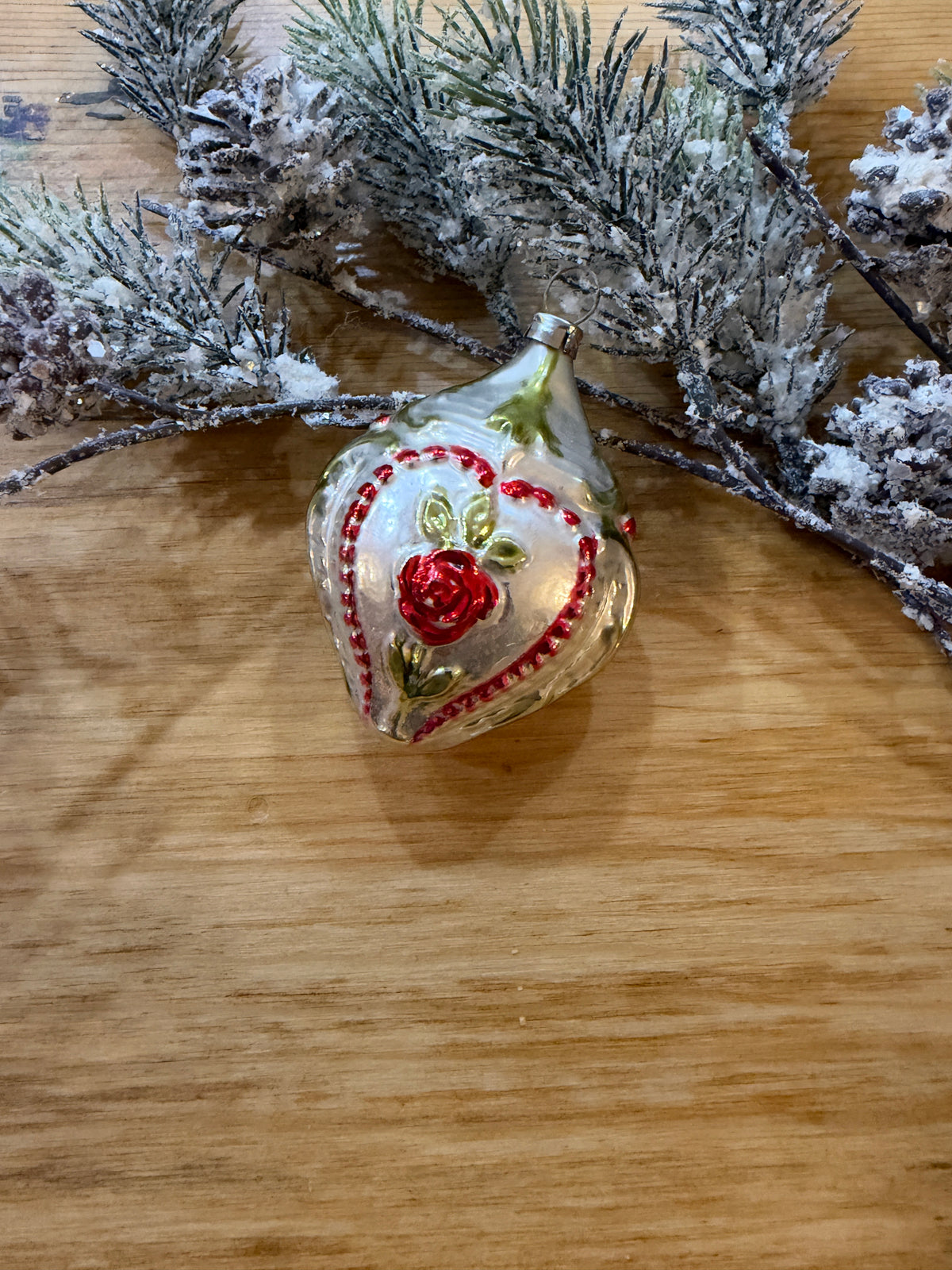 Nostalgie Handmade Ornament from Germany {Rose Heart}