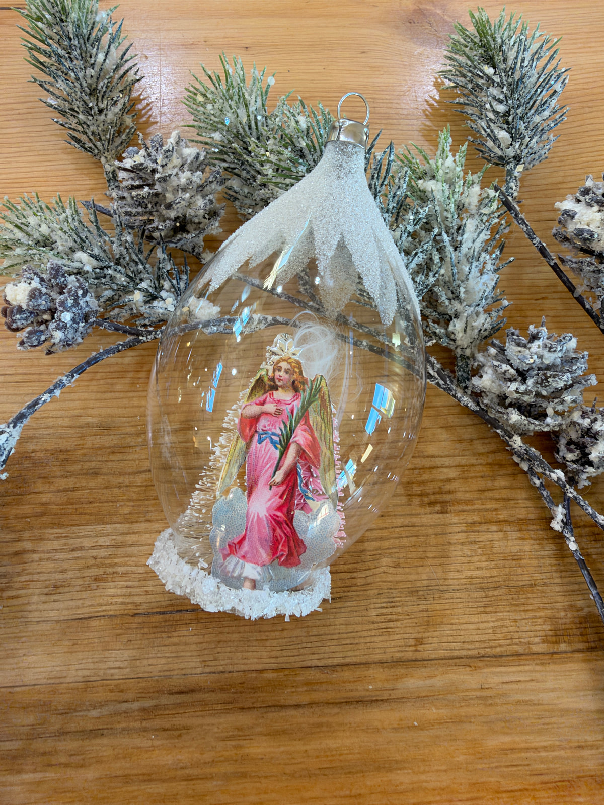 Nostalgie Handmade Ornament from Germany {Diorama Red Angel}