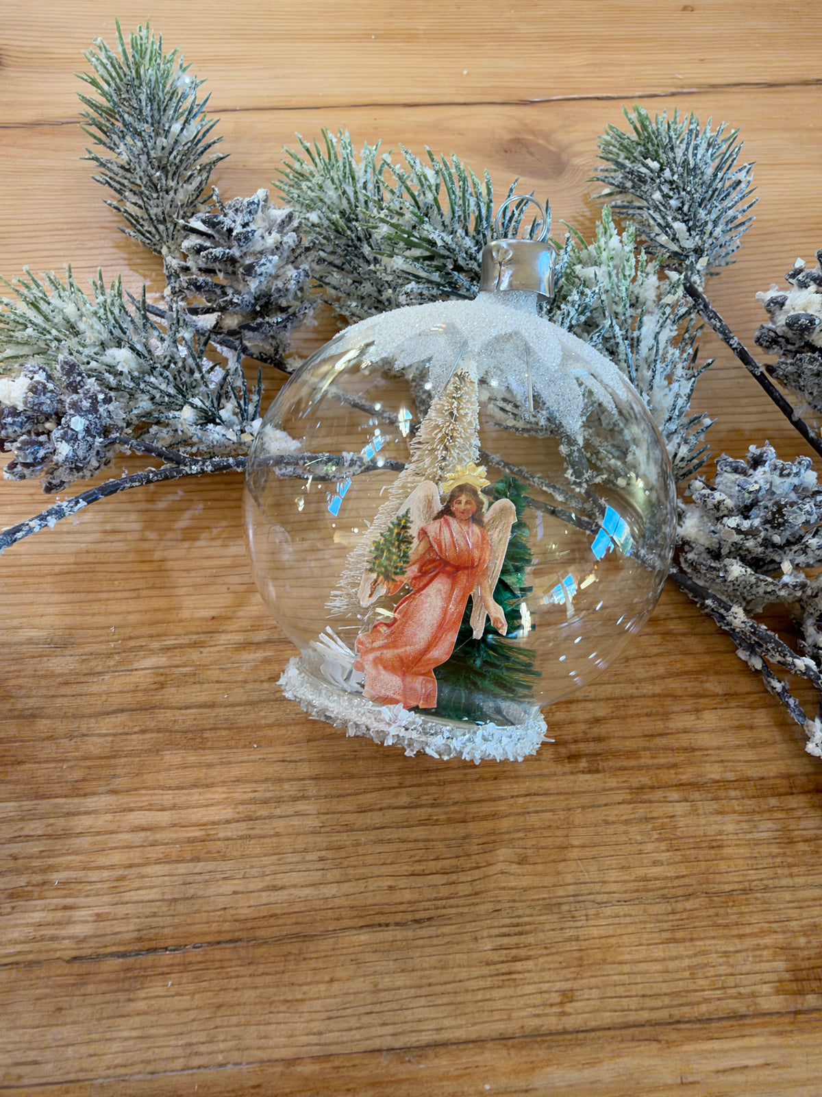 Nostalgie Handmade Ornament from Germany {Diorama Pink Angel}