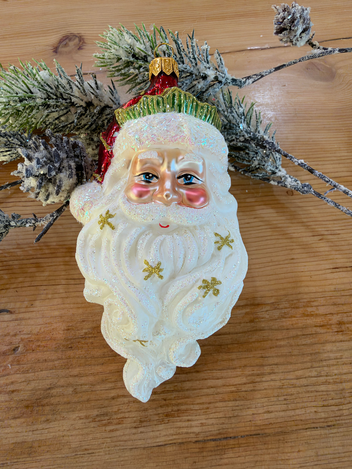 Nostalgie Handmade Ornament from Germany {Santa Head 13cm}