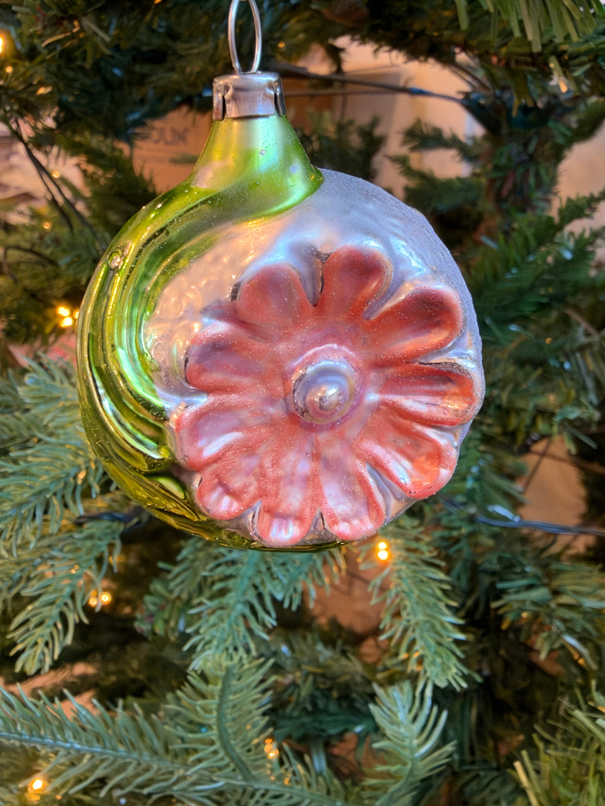 Nostalgie Handmade Ornament from Germany {Pink Flower}