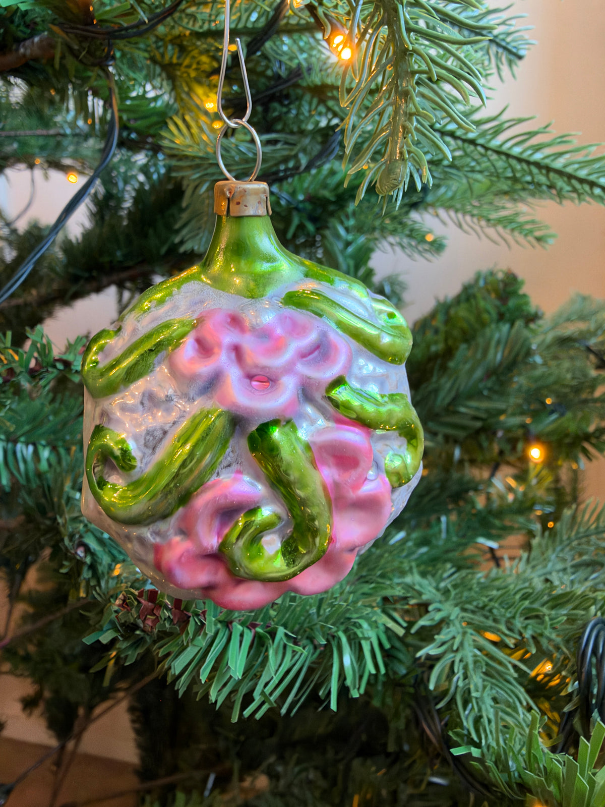 Nostalgie Handmade Ornament from Germany {Pink Floral}