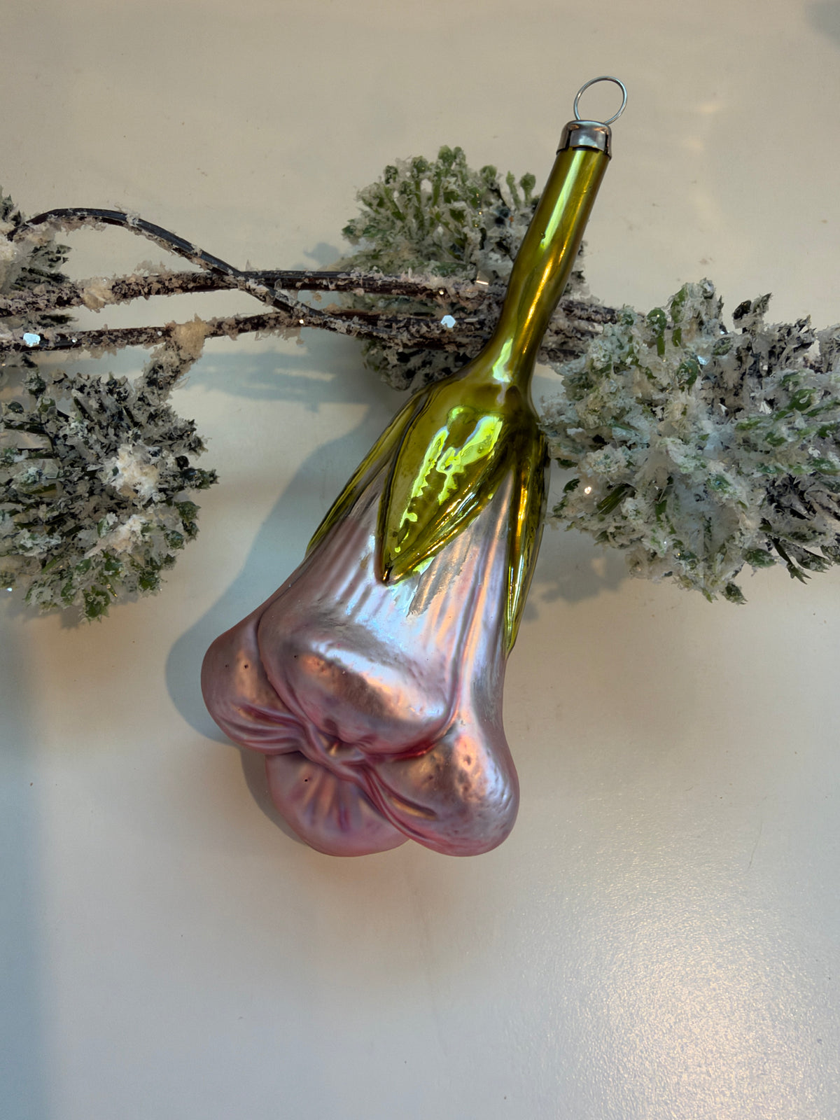 Nostalgie Handmade Ornament from Germany {Pink Flower}