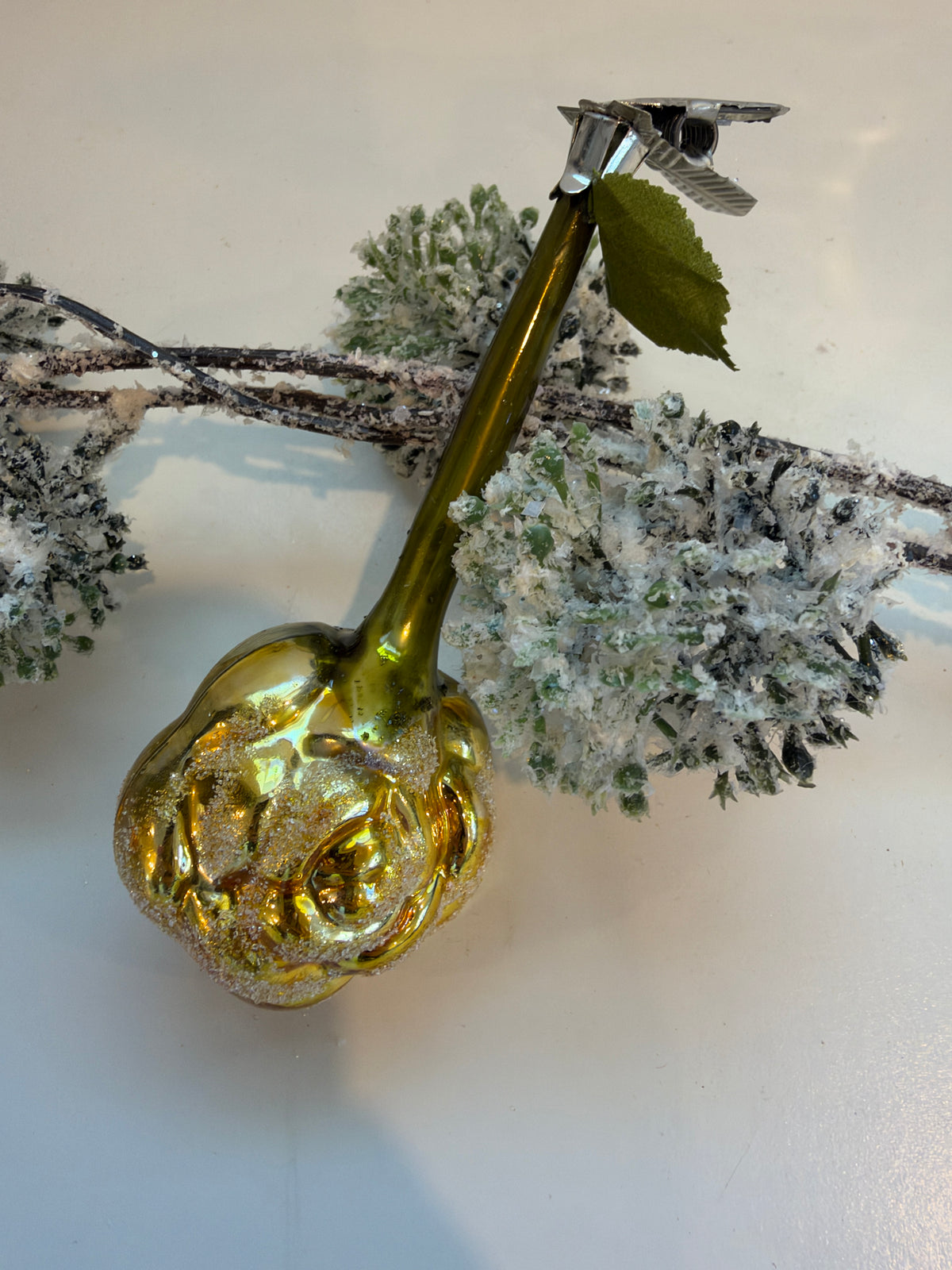 Nostalgie Handmade Ornament from Germany {Single Flower on Clip}