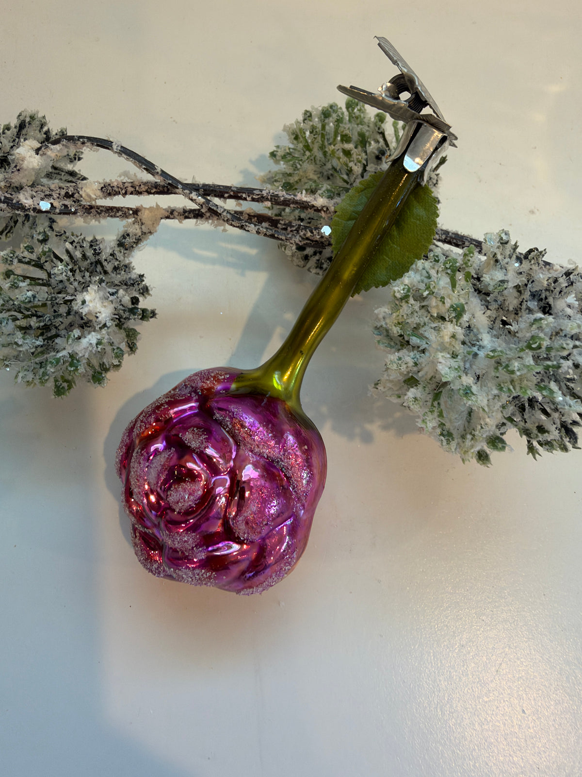 Nostalgie Handmade Ornament from Germany {Single Flower on Clip}