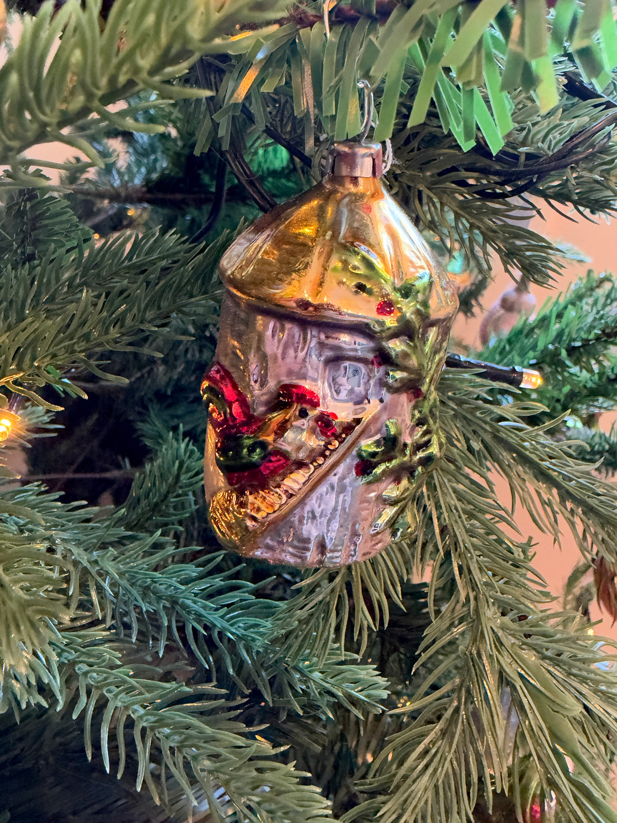 Nostalgie Handmade Ornament from Germany {Rooster on a Ladder}