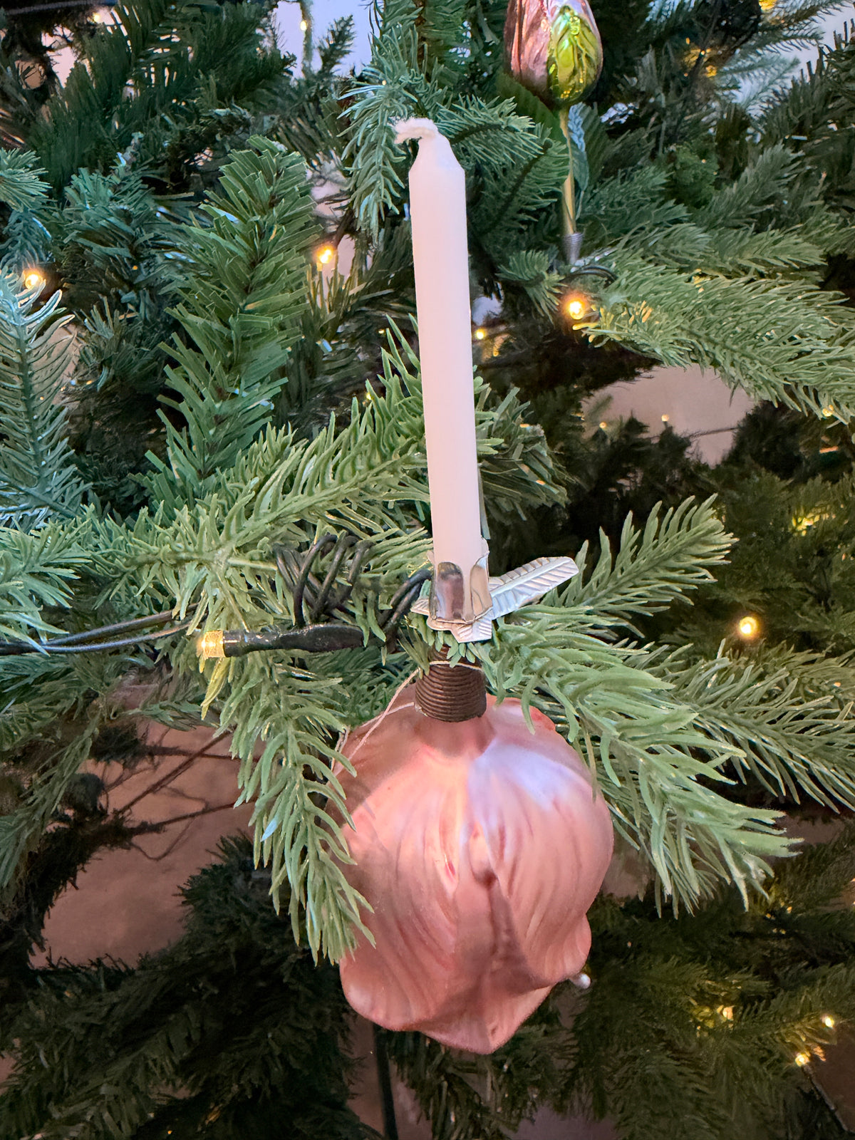 Nostalgie Handmade Ornament from Germany {Candle Flower Holder with 1 Candle}