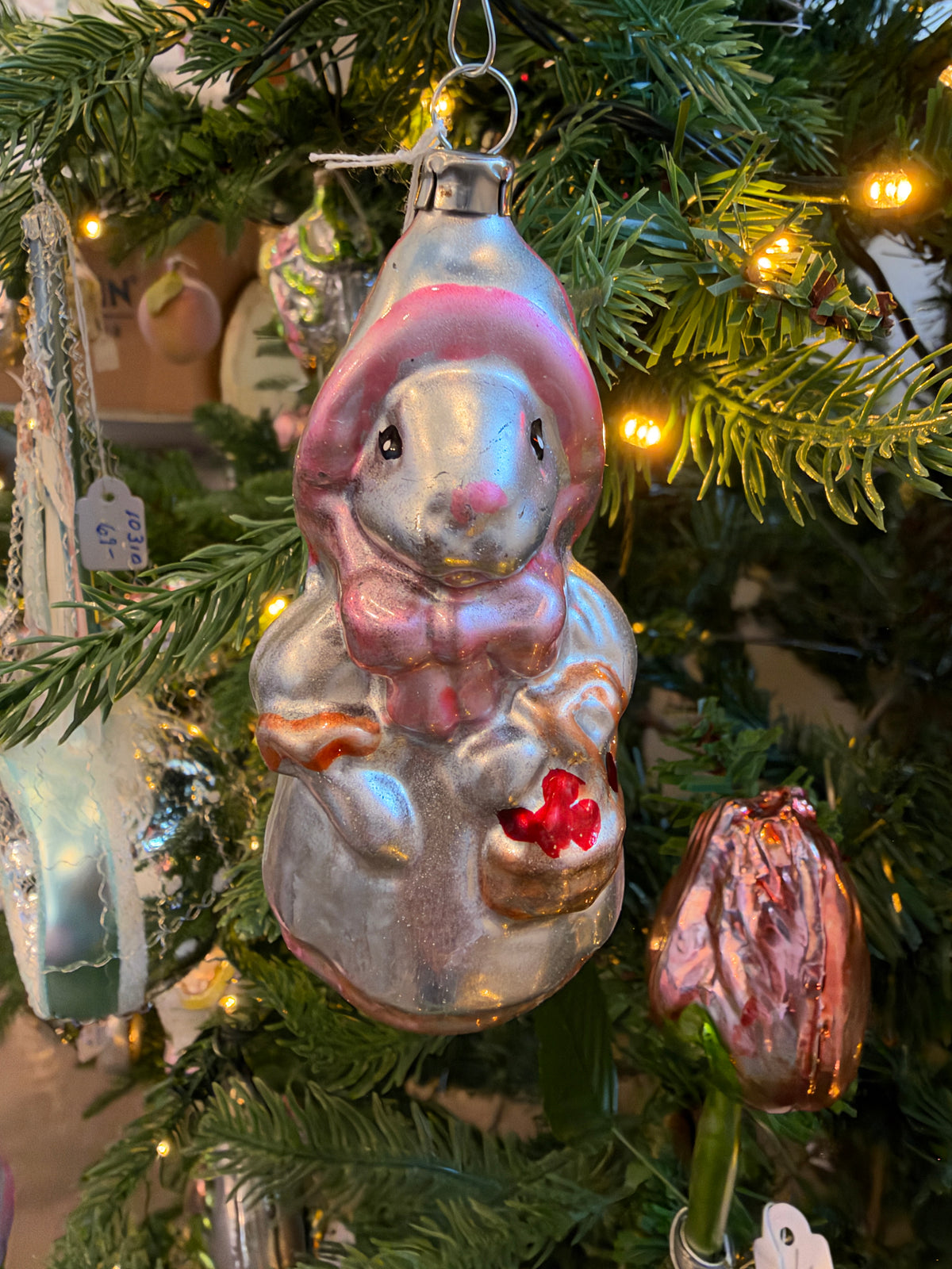 Nostalgie Handmade Ornament from Germany {Bunny Girl in Dress}