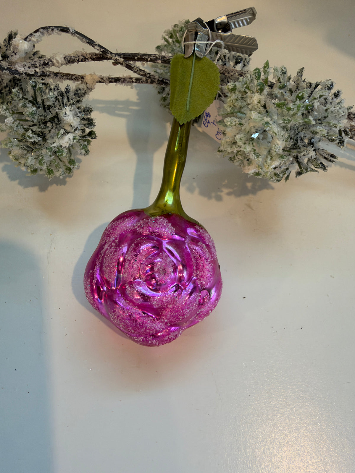 Nostalgie Handmade Ornament from Germany {Single Flower on Clip}