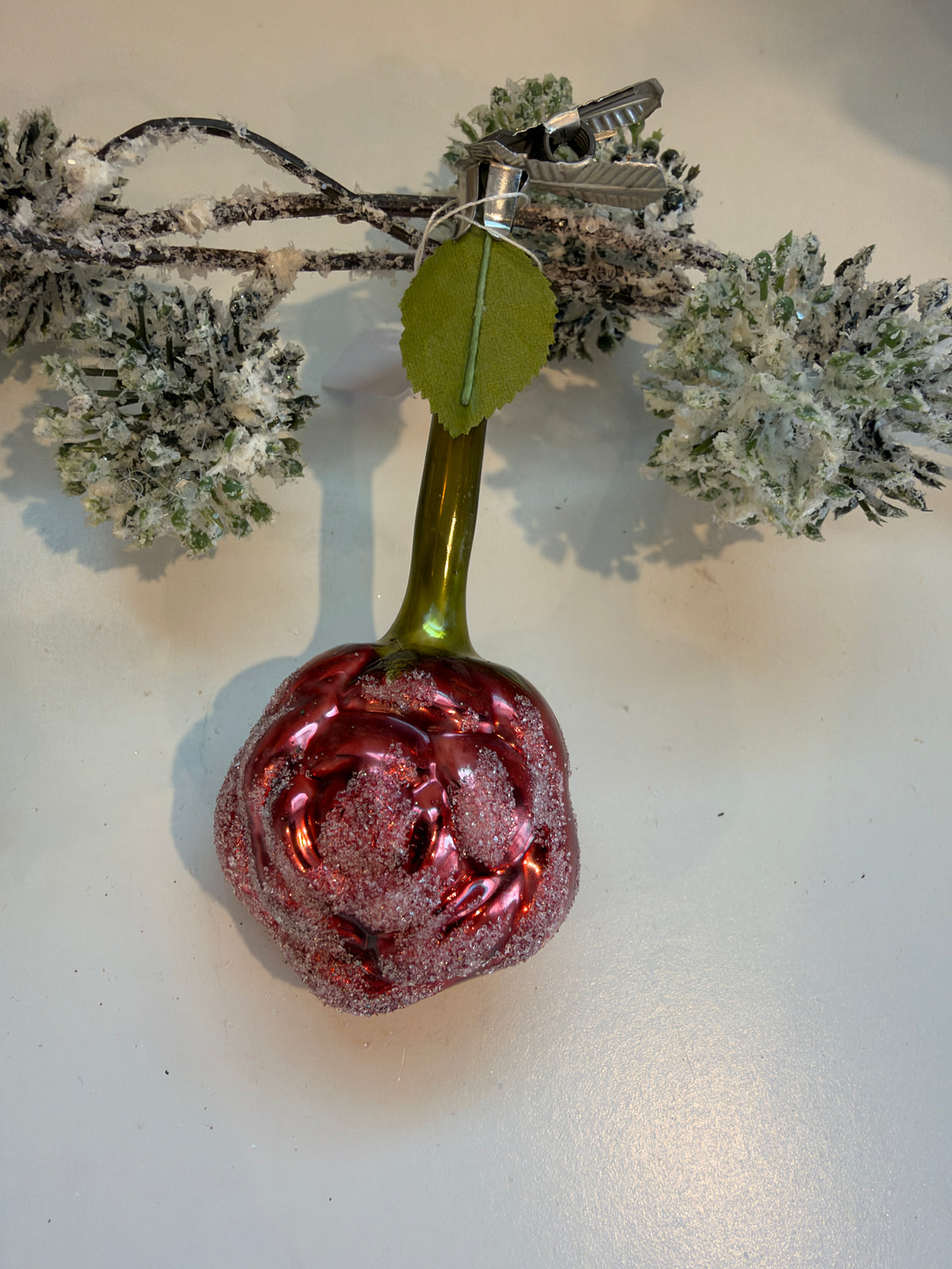 Nostalgie Handmade Ornament from Germany {Single Flower on Clip}