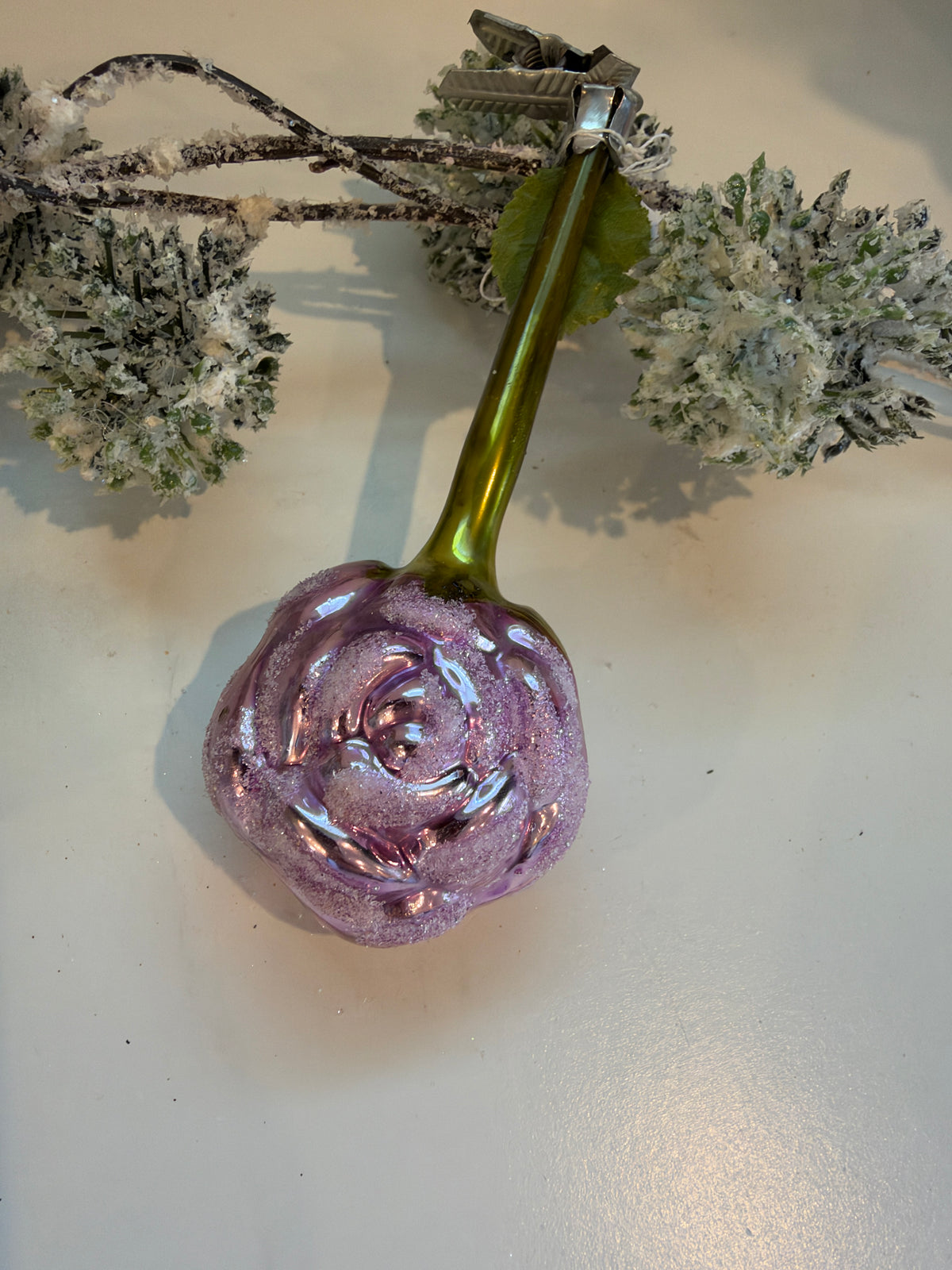 Nostalgie Handmade Ornament from Germany {Single Flower on Clip}
