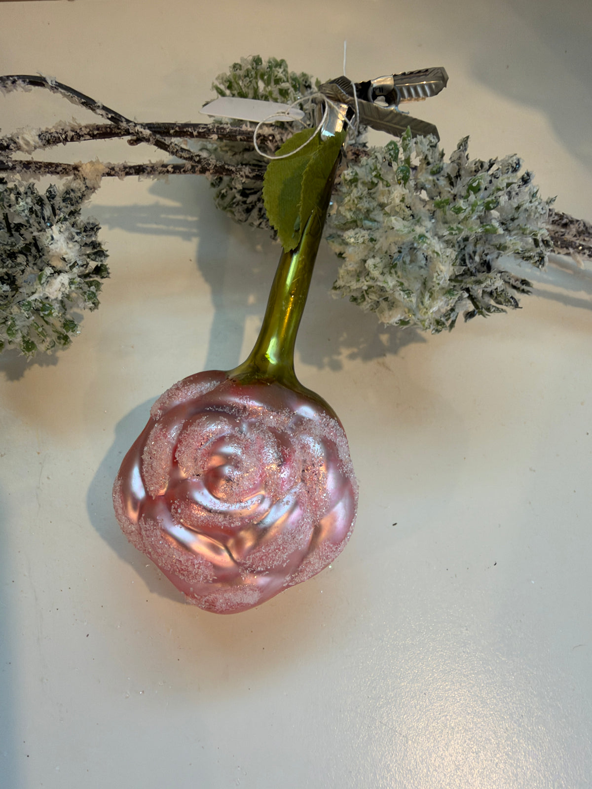 Nostalgie Handmade Ornament from Germany {Single Flower on Clip}