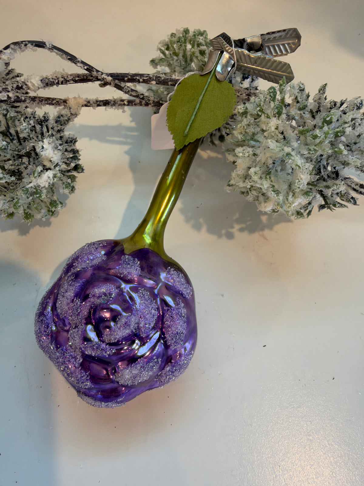 Nostalgie Handmade Ornament from Germany {Single Flower on Clip}