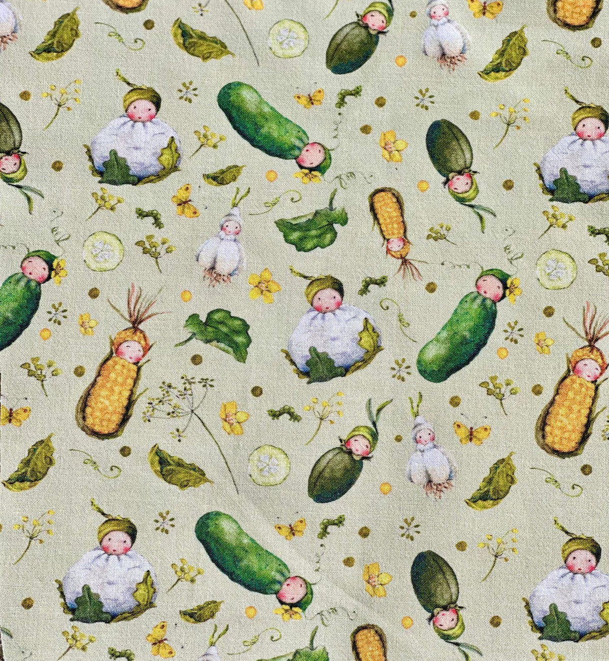 Dollbelge Fabric Veggies 2 Fabric (with corncobs)