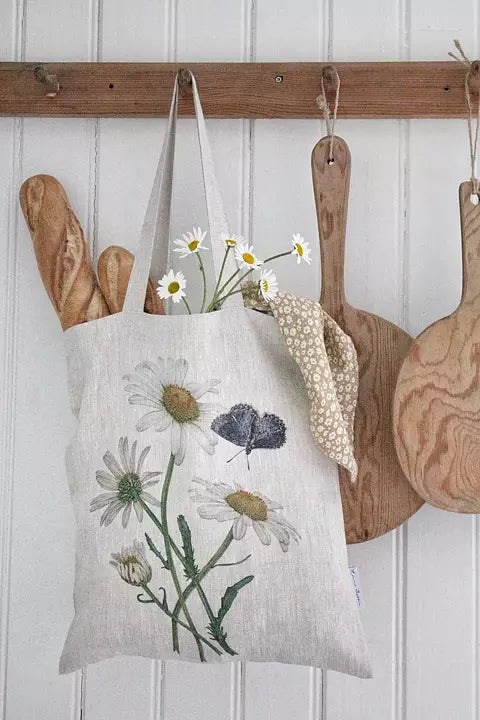 Emma Sjodin: Tote Bag in Linen {Daisies}