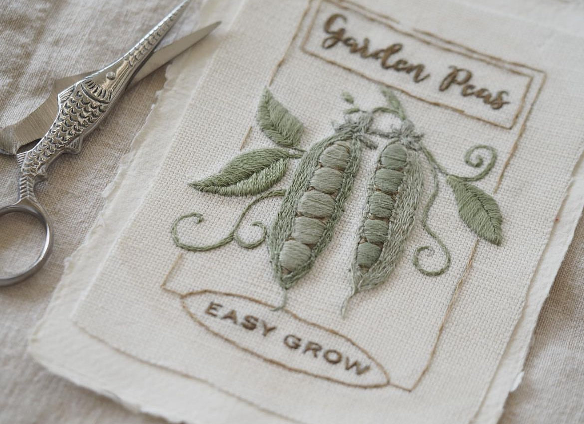 The Stitchery Embroidery Kit: The Potting Shed {Garden Peas}