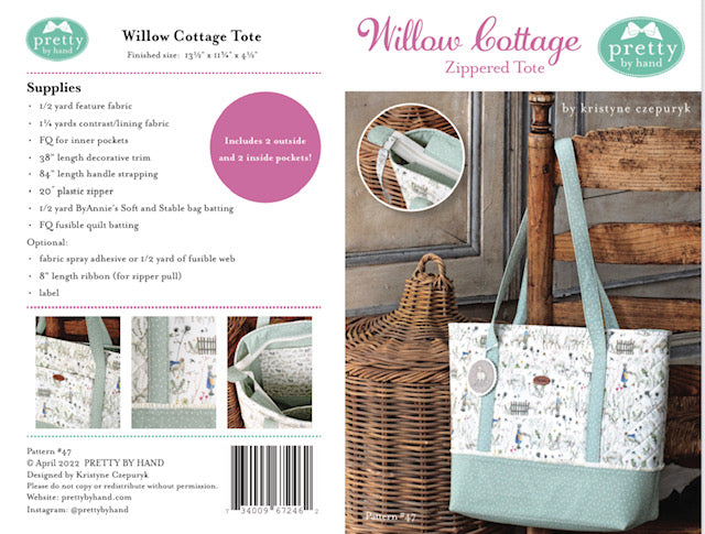 Willow Cottage Tote Class January 7 and 14, 2026