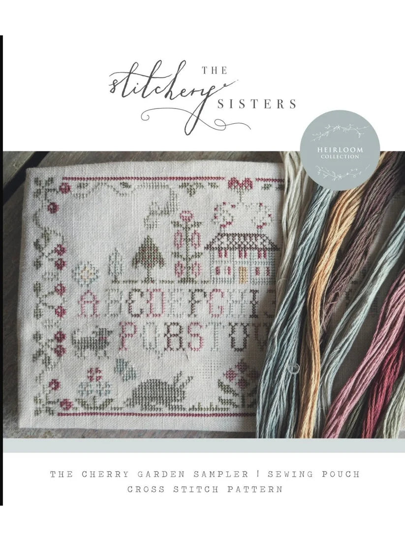The Stitchery Sisters Cross Stitch Pattern: The Cherry Garden Sampler
