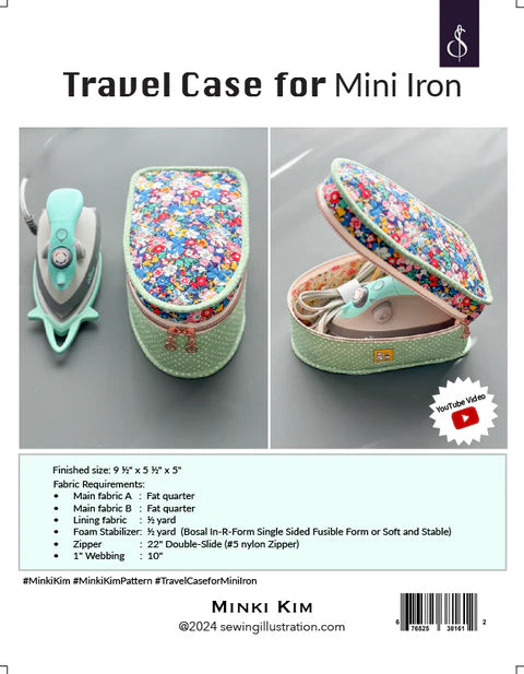 Travel Case for Mini Iron Pattern by Minki Kim Sewing Illustrations