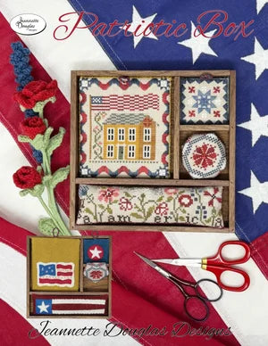 Patriotic Box Cross stitch pattern by Jeannette Douglas Designs