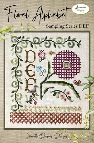 Floral Alphabet Series Cross stitch pattern by Jeannette Douglas Designs