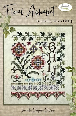 Floral Alphabet Series Cross stitch pattern by Jeannette Douglas Designs