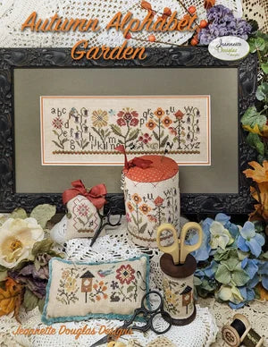 Autumn Alphabet Garden & Smalls Cross stitch pattern by Jeannette Douglas Designs