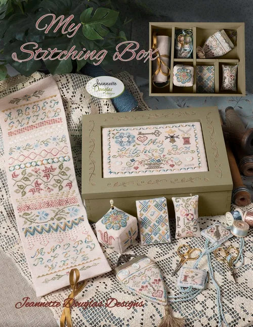 My Stitching Box Cross stitch pattern by Jeannette Douglas Designs