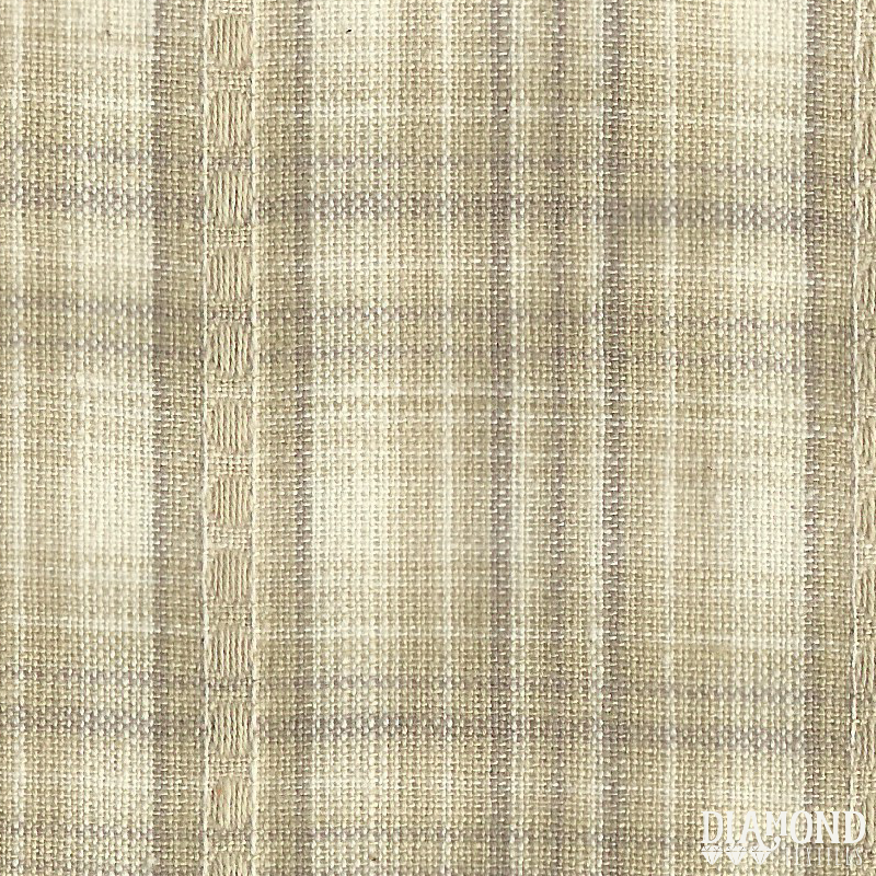 NIKKO By Diamond Textiles - Textured Stripe Plaid in Natural & Taupe