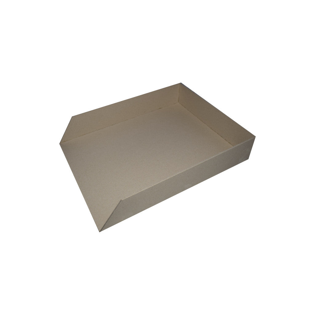 Eco-friendly kraft paper tray, rectangular shape, perfect for storage or organizing, sturdy and lightweight.
