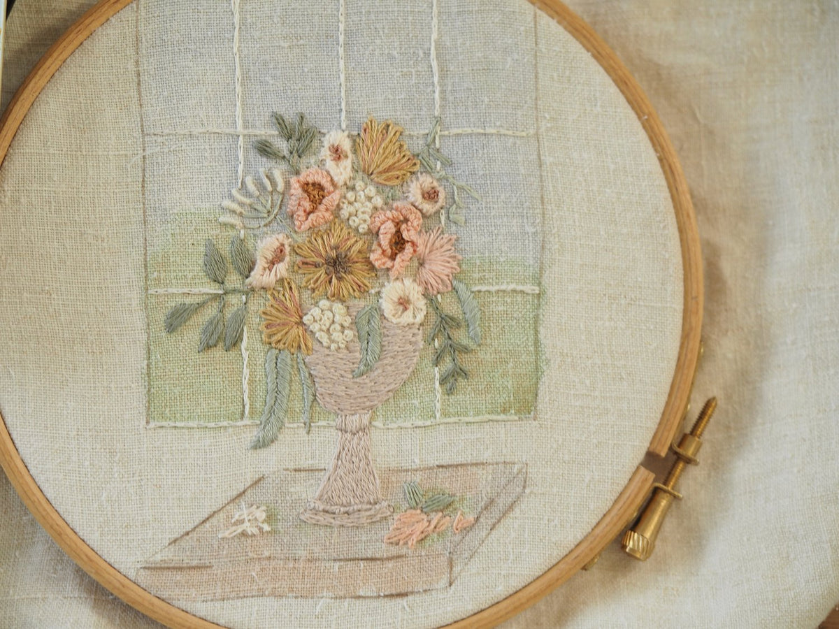 The Stitchery Embroidery Kit: Bouquet in the Window