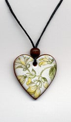 Stockwell Ceramics Pendant {Heart Honeysuckle}