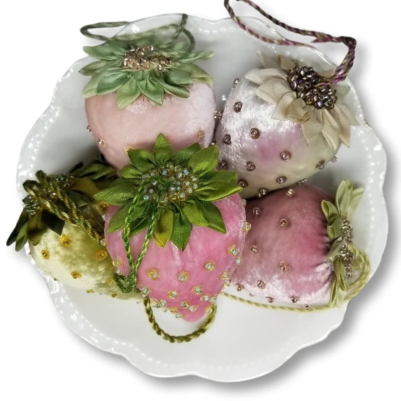 Pastel Velvet Strawberries kit, by Mary Jo Hiney Designs