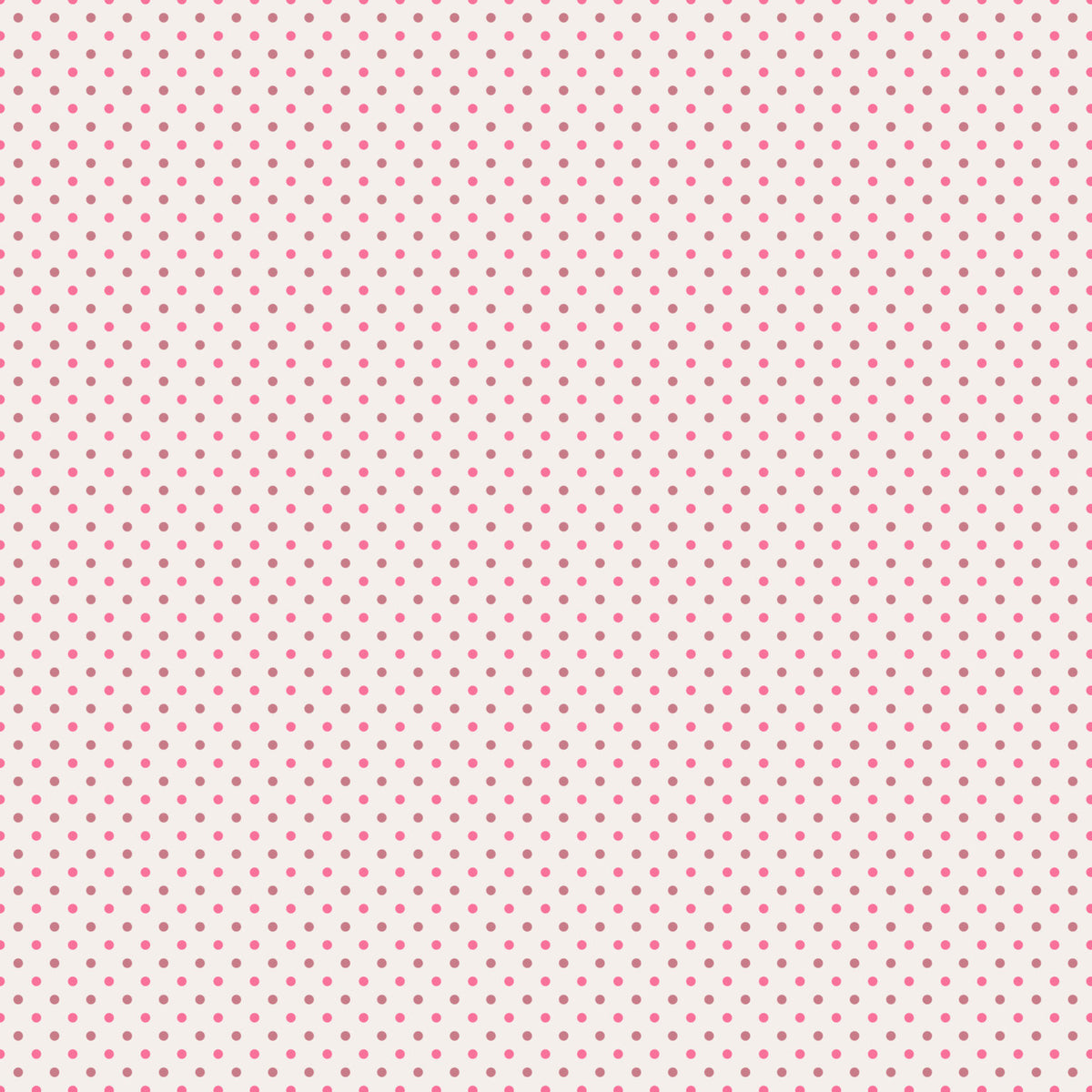 Light pink polka dot fabric pattern on a soft beige background, perfect for fashion and crafts.