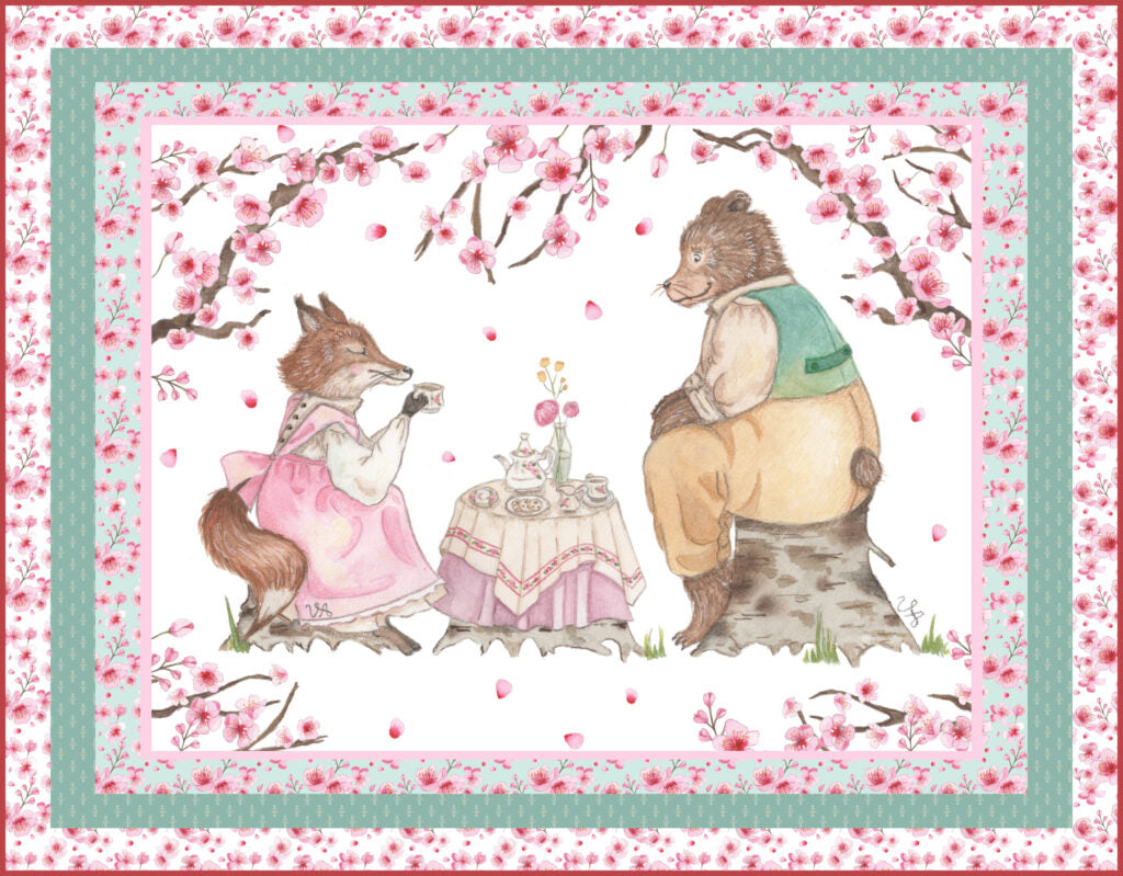 Amiably True Spring in the Woods {Lady Fox and Mister Bear Rectangular PANEL}