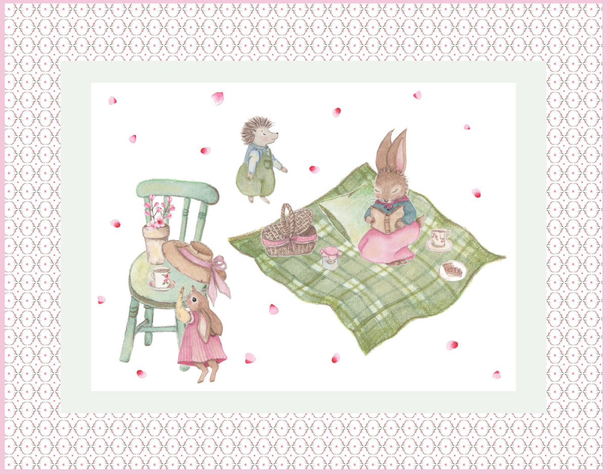 Amiably True Spring in the Woods {Lady Rabbit and Baby Rabbit PANEL}