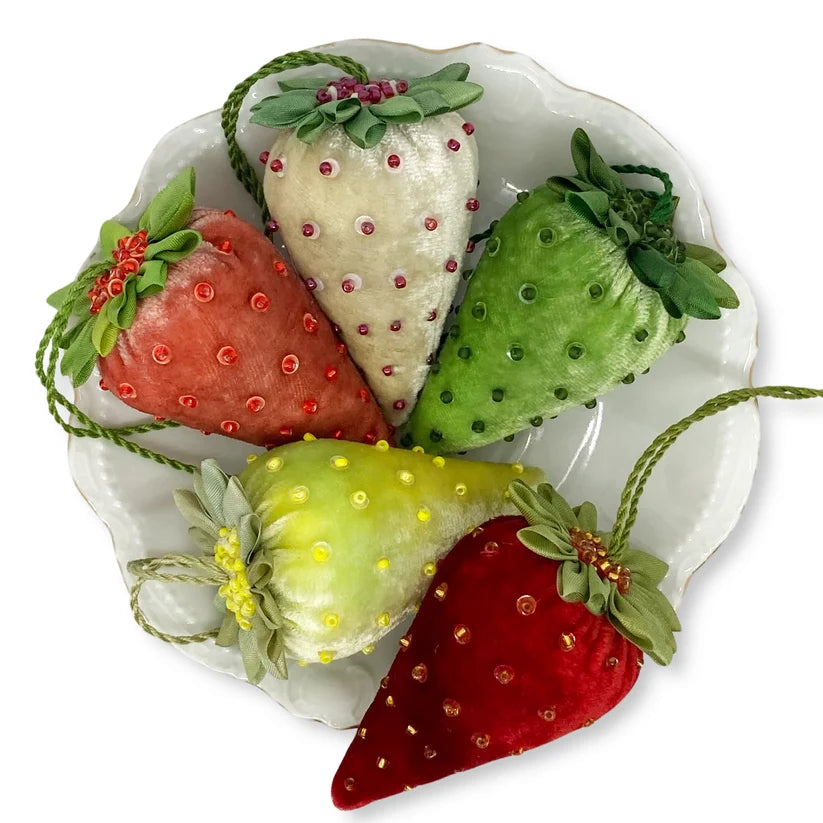 Rare Seed Velvet Strawberries kit, by Mary Jo Hiney Designs
