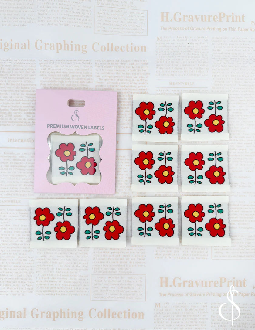 Camellia Woven Labels by Sewing Illustrations