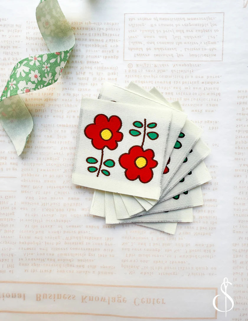 Camellia Woven Labels by Sewing Illustrations