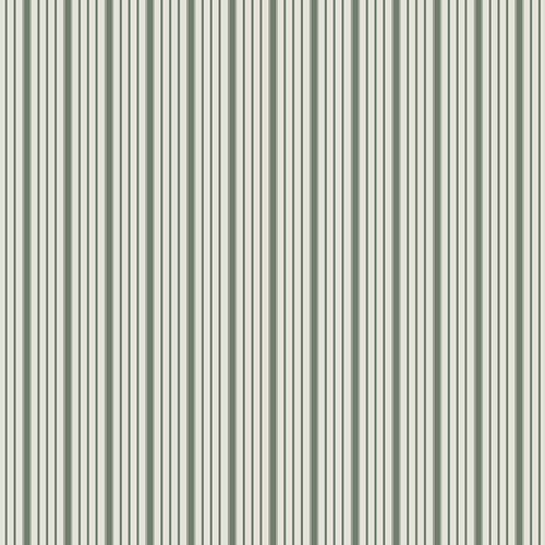 Striped fabric in olive green and cream, perfect for upholstery or home decor projects.